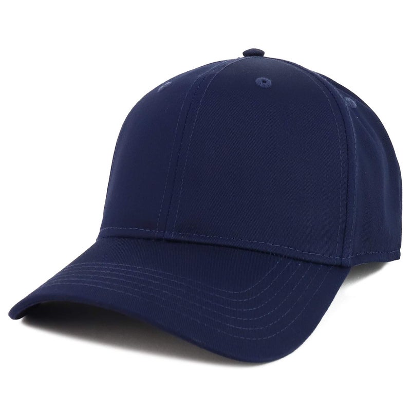 Armycrew XXL Oversize High Crown Adjustable Plain Solid Baseball Cap - Navy - Image 1